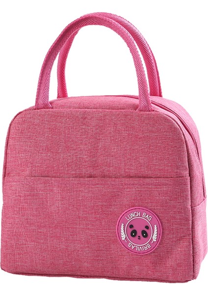 Pembe Tarzı Beyaz Baskı Öğle Yemeği Çantaları Okul Soğutucu Akşam Yemeği Çantası Tuval Taşınabilir Fermuar Termal Kadınlar Için Yemek Kabı Çantası Gıda Çantası Çanta (Yurt Dışından)