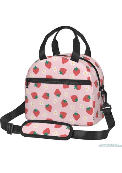 No.7 Tarzı Sevimli Çilek Çiçek Yalıtımlı Öğle Yemeği Çantası Yeniden Kullanılabilir Termal Öğle Yemeği Kutusu Bento Bez Çantalar Iş Okul Seyahat Soğutucu Için (Yurt Dışından)