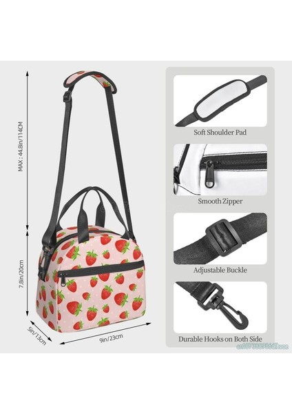 No.7 Tarzı Sevimli Çilek Çiçek Yalıtımlı Öğle Yemeği Çantası Yeniden Kullanılabilir Termal Öğle Yemeği Kutusu Bento Bez Çantalar Iş Okul Seyahat Soğutucu Için (Yurt Dışından) modelleri