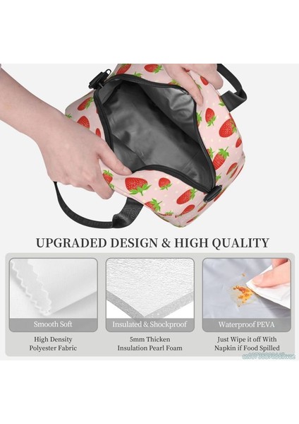 No.7 Tarzı Sevimli Çilek Çiçek Yalıtımlı Öğle Yemeği Çantası Yeniden Kullanılabilir Termal Öğle Yemeği Kutusu Bento Bez Çantalar Iş Okul Seyahat Soğutucu Için (Yurt Dışından) fırsatları