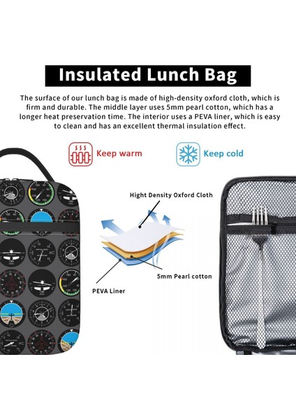 No.7 Tarzı Havacılık Uçak Uçuş Aletleri Yalıtımlı Öğle Yemeği Çantası Sızdırmaz Uçak Pilot Aviator Uçak Soğutucu Termal Öğle Yemeği Kutusu Ofis (Yurt Dışından) indirimleri