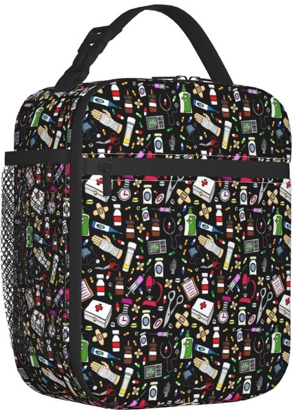 No.12 Tarzı 26X21X11CM Komik Hemşire Yalıtımlı Öğle Yemeği Çantası Açık Hemşirelik Sızdırmaz Termal Soğutucu Bento Kutusu Kadın Çocuklar Için (Yurt Dışından)