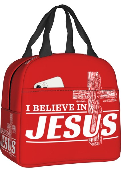 No.18 Stili 22X20X13CM Isa Mesih'e Inanıyorum Öğle Yemeği Çantası Termal Soğutucu Yalıtımlı Bento Kutusu Çocuk Kadınlar Için Çalışma Okulu Tote Çanta (Yurt Dışından)