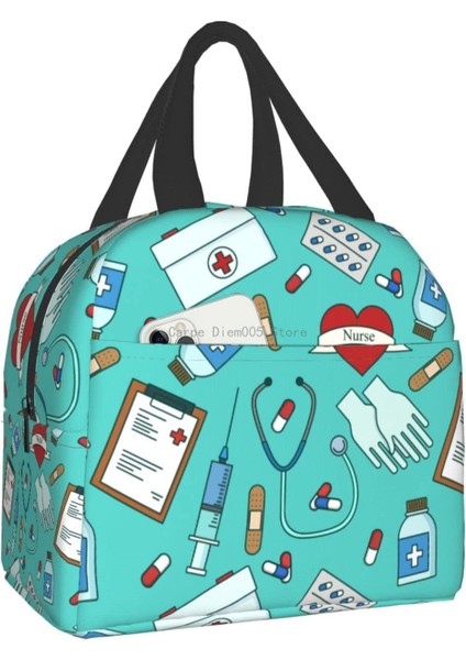 No.14 Tarzı Komik Hemşire Yalıtımlı Öğle Yemeği Çantası Okul Ofis Için Hemşirelik Taşınabilir Termal Soğutucu Yemek Kabı Kadın Erkek (Yurt Dışından)