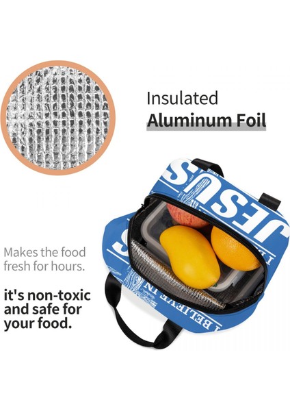 No.9 Stili 22X20X13CM Isa Mesih'e Inanıyorum Öğle Yemeği Çantası Termal Soğutucu Yalıtımlı Bento Kutusu Çocuk Kadınlar Için Çalışma Okulu Tote Çanta (Yurt Dışından) indirimleri