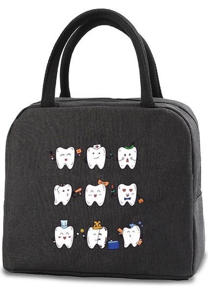 4TEETH017 Tarzı Taşınabilir Öğle Yemeği Çantaları Ofis Öğrencileri Için Taze Soğutucu Kese Uygun Yemek Kabı Tote Çiftler Diş Baskı Gıda Konteyner Çanta (Yurt Dışından)