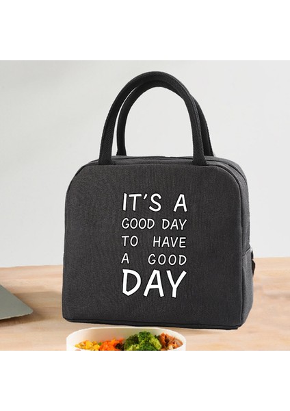 4FOOD016 Tarzı Yalıtımlı Öğle Yemeği Çantası Fermuar Soğutucu Tote Termal Çanta Yemek Kabı Kanvas Gıda Öğle Yemeği Çantaları Çalışma Çanta Gıda Desen (Yurt Dışından)