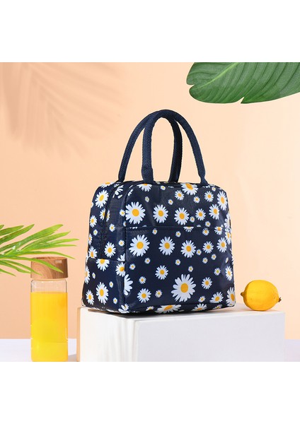 Siyah Stil Moda Papatya Baskı Taşınabilir Yemek Kabı Çantası Çok Fonksiyonlu Isı Yalıtımı Açık Soğuk Hava Deposu Buz Torbası Yemek Kabı Kadınlar Için (Yurt Dışından) fırsatları