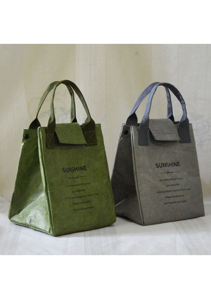 Yeşil Tarzı Dupont Kağıt Öğle Yemeği Çantası Tote Çanta Yalıtım Soğutmalı Taşınabilir Su Geçirmez Saklama Çantası Okul Açık Öğle Yemeği Kutusu (Yurt Dışından) fiyatları