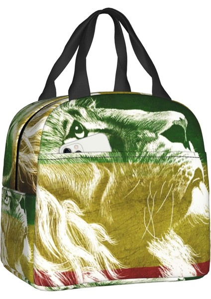 No.17 Tarzı Reggae Müzik Aslan Jamaika Bayrağı Rasta Rastafari Termal Yalıtımlı Öğle Yemeği Çantası Kadın Yeniden Kullanılabilir Yemek Çantası Seyahat Depolama Yiyecek Kutusu (Yurt Dışından)