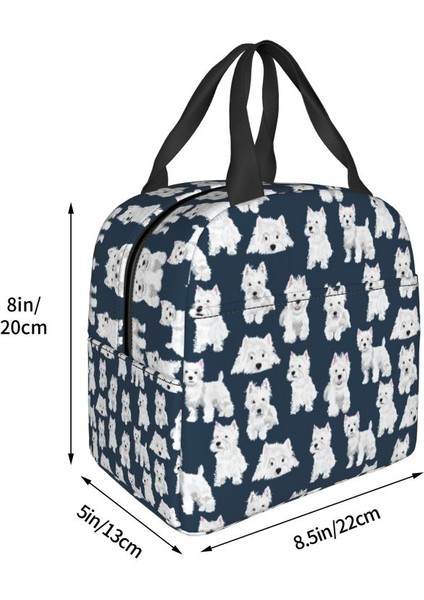 No.1 Stili 22X20X13CM West Highland Beyaz Terrier Köpek Termal Yalıtımlı Öğle Yemeği Çantası Sevimli Westie Yavrusu Yeniden Kullanılabilir Yemek Çantası Okul Yiyecek Kutusu (Yurt Dışından) fırsatları
