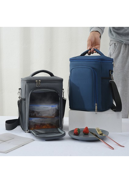 Siyah Stil Büyük Kapasiteli Gıda Termal Öğle Yemeği Çantası Kadın Çocuklar Için Paketlenmiş Bento Yalıtımlı Soğutucu Çanta Taşınabilir Ah Crossbody Çanta (Yurt Dışından) modelleri