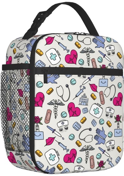 No.5 Tarzı 26X21X11CM Komik Hemşire Yalıtımlı Öğle Yemeği Çantası Açık Hemşirelik Sızdırmaz Termal Soğutucu Bento Kutusu Kadın Çocuklar Için (Yurt Dışından)