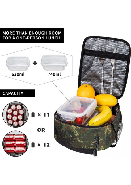 No.8 Tarzı 26X21X11CM Camo Yalıtımlı Öğle Yemeği Çantası Kadınlar Için Su Geçirmez Askeri Kamuflaj Soğutucu Termal Öğle Yemeği Çantası Plaj Kamp Seyahat (Yurt Dışından)