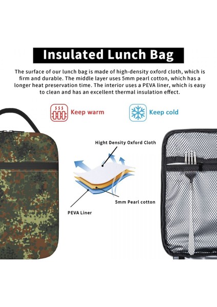 No.8 Tarzı 26X21X11CM Camo Yalıtımlı Öğle Yemeği Çantası Kadınlar Için Su Geçirmez Askeri Kamuflaj Soğutucu Termal Öğle Yemeği Çantası Plaj Kamp Seyahat (Yurt Dışından)