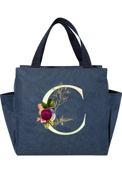 C Tarzı Çok Fonksiyonlu Büyük Kapasiteli Soğutucu Çanta Beyaz Mektup Baskı Taşınabilir Fermuarlı Termal Öğle Yemeği Çantası Kadınlar Için Yemek Kabı Gıda Çantası (Yurt Dışından)