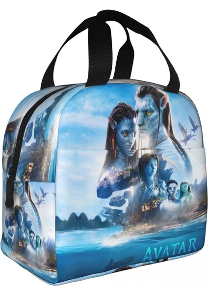 Gri Tarzı 22X20X13CM Öğle Yemeği Çantası Avatar Su Yolu Termal Soğutucu Çanta Taşınabilir Ool Avatar Film 2 Kanvas Tote Çanta (Yurt Dışından)