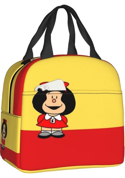 No.6 Stili 22X20X13CM Mafalda Quino Comics Yeniden Kullanılabilir Öğle Yemeği Kutusu Kadın Sızdırmaz Karikatür Termal Soğutucu Gıda Yalıtımlı Öğle Yemeği Çantası Ofis Çalışması (Yurt Dışından)