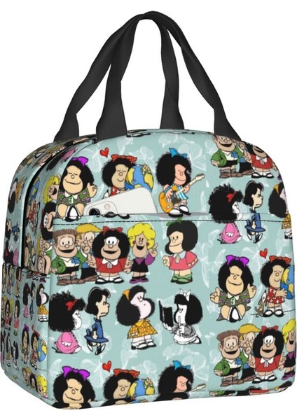 No.6 Stili 22X20X13CM Mafalda Quino Comics Yeniden Kullanılabilir Öğle Yemeği Kutusu Kadın Sızdırmaz Karikatür Termal Soğutucu Gıda Yalıtımlı Öğle Yemeği Çantası Ofis Çalışması (Yurt Dışından)