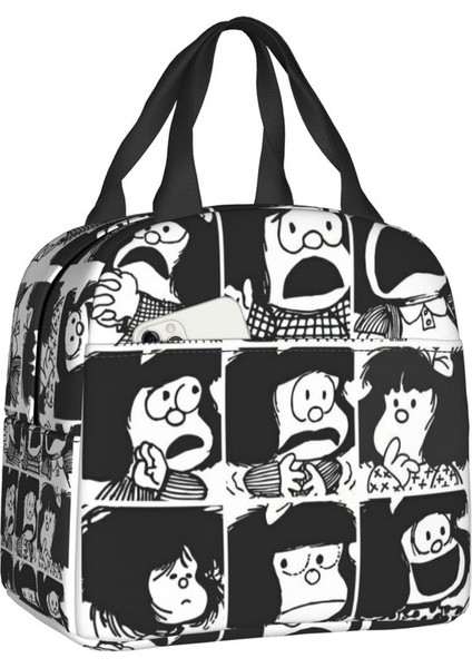 No.6 Stili 22X20X13CM Aşk Mafalda Kawaii Termal Yalıtımlı Öğle Yemeği Çantaları Kadın Karikatür Taşınabilir Yemek Çantası Okul Için Çok Fonksiyonlu Yiyecek Kutusu (Yurt Dışından)