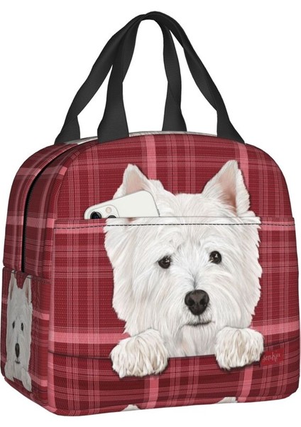 No.4 Stili 22X20X13CM West Highland Beyaz Terrier Pençe Baskı Desen Yalıtımlı Yemek Çantası Westie Köpek Termal Soğutucu Gıda Yemek Kabı Çocuklar Okul (Yurt Dışından)