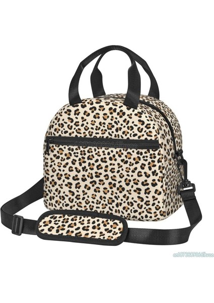No.4 Stili Leopar Baskı Yalıtımlı Yemek Kabı Çita Pembe Soğutucu Tote Çalışma Ofisi Okul Için Yeniden Kullanılabilir Su Geçirmez Termal Öğle Yemeği Çantası (Yurt Dışından)