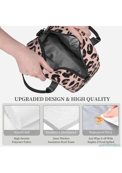 No.4 Stili Leopar Baskı Yalıtımlı Yemek Kabı Çita Pembe Soğutucu Tote Çalışma Ofisi Okul Için Yeniden Kullanılabilir Su Geçirmez Termal Öğle Yemeği Çantası (Yurt Dışından) fırsatları