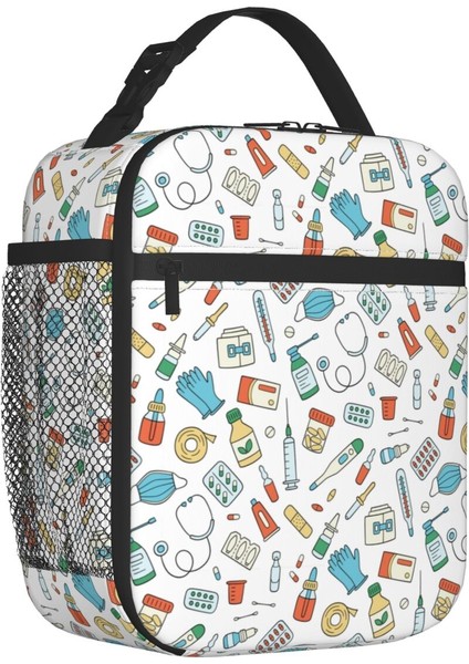 No.18 Stili 26X21X11CM Komik Hemşire Yalıtımlı Öğle Yemeği Çantası Açık Hemşirelik Sızdırmaz Termal Soğutucu Bento Kutusu Kadın Çocuklar Için (Yurt Dışından)
