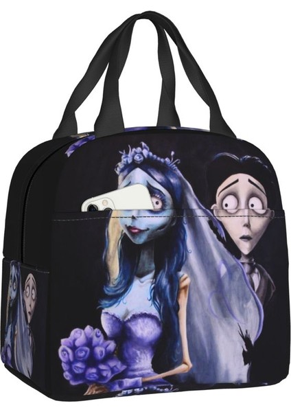 No.1 Stili 22X20X13CM Cadılar Bayramı Filmi Ceset Gelin Yalıtımlı Öğle Yemeği Çantası Kadınlar Için Taşınabilir Hayalet Tim Burton Termal Soğutucu Yemek Çantası Ofis Çalışma Okulu (Yurt Dışından)