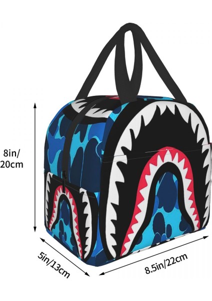 No.8 Tarzı 22X20X13CM Özel Köpekbalığı Dişleri Kamuflaj Öğle Yemeği Çantası Erkek Kadın Sıcak Soğutucu Yalıtımlı Öğle Yemeği Kutuları Yetişkin Ofis Için (Yurt Dışından) indirimleri