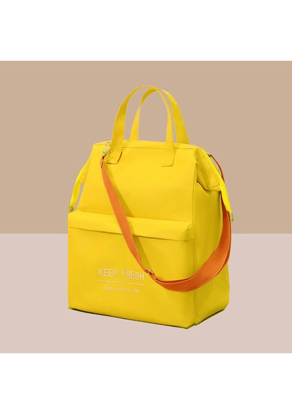 Sarı-L Tarzı Büyük Kapasiteli Öğle Yemeği Çantası Kadın Su Geçirmez Yalıtımlı Omuz Crossbody Çanta Yemek Kabı Için Taşınabilir Taze Soğutucu Çanta (Yurt Dışından)