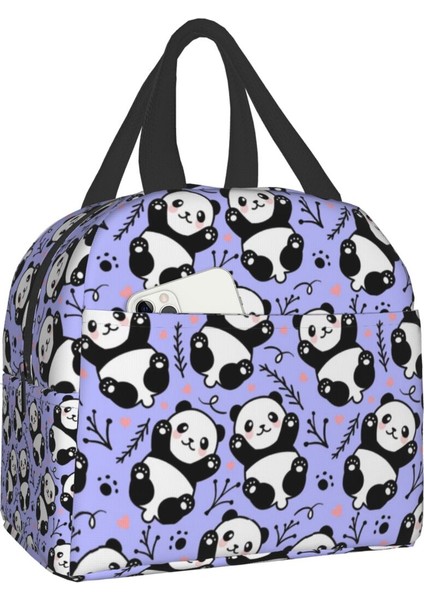 No.4 Stili 22X20X13CM Sevimli Panda Yalıtımlı Öğle Yemeği Çantası Kadınlar Için Taşınabilir Yeniden Kullanılabilir Termal Soğutucu Yemek Kabı Tote Ofis Seyahat Gıda Saklama Torbaları (Yurt Dışından)