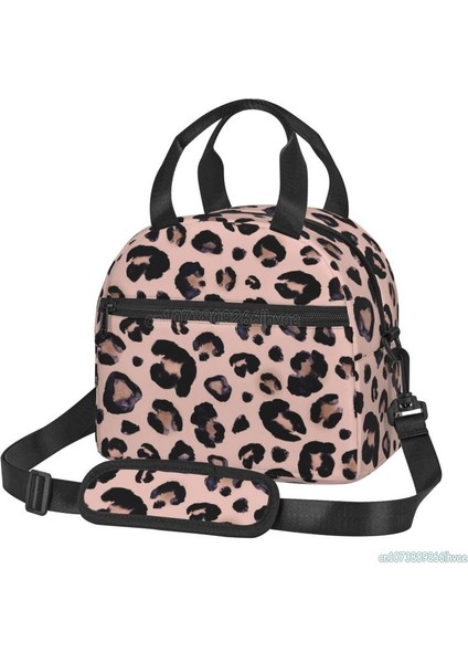 No.6 Stili Leopar Baskı Yalıtımlı Yemek Kabı Çita Pembe Soğutucu Tote Çalışma Ofisi Okul Için Yeniden Kullanılabilir Su Geçirmez Termal Öğle Yemeği Çantası (Yurt Dışından) fiyatları