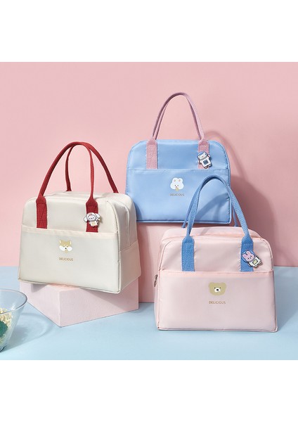 Mavi Stil Öğle Yemeği Kutusu Çantası Kadın Kalınlaşmış Taşınabilir Termal Çanta Oxford Kumaş Su Geçirmez Büyük Kapasiteli Yalıtımlı Pirinç Bento Çanta Loncheras (Yurt Dışından) fiyatları