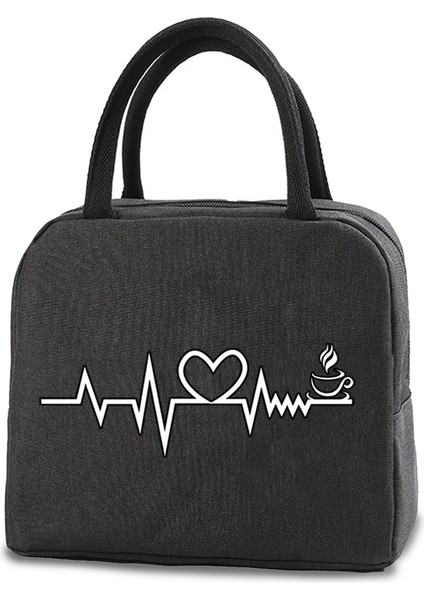 Siyah Stil Kadın Öğle Yemeği Çanta Çanta Seyahat Termal Kutusu Kız Okul Çocuk Uygun Öğle Yemeği Çantası Tote Buz Paketi Gıda Bagrint (Yurt Dışından)