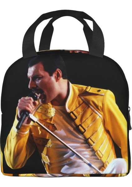 No.13 Tarzı Kadınlar Için Öğle Yemeği Çantası Freddie Mercury Bento Soğutucu Çanta Amerikan Kraliçesi Rock Grubu Termal Kahvaltı Yiyecek Kutusu Taşınabilir Seyahat (Yurt Dışından)