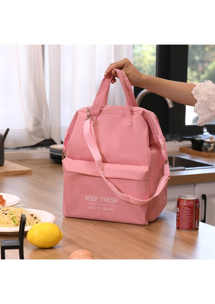 Pembe-S Tarzı Büyük Kapasiteli Öğle Yemeği Çantası Kadın Su Geçirmez Yalıtımlı Omuz Crossbody Çanta Yemek Kabı Için Taşınabilir Taze Soğutucu Çanta (Yurt Dışından) indirimleri