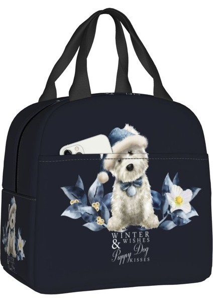 No.7 Tarzı 22X20X13CM West Highland Beyaz Terrier Pençe Baskı Desen Yalıtımlı Yemek Çantası Westie Köpek Termal Soğutucu Gıda Yemek Kabı Çocuklar Okul (Yurt Dışından)