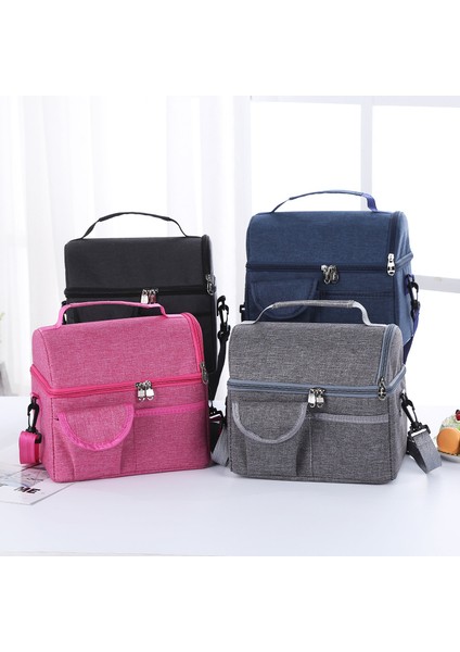 Siyah Stil Öğle Yemeği Çantası Yeniden Kullanılabilir Yalıtımlı Termal Çanta Kadın Erkek Çok Fonksiyonlu 8l Soğutucu ve Sıcak Tutma Yemek Kabı Sızdırmaz Su Geçirmez (Yurt Dışından) fiyatları