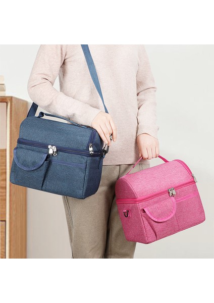 Siyah Stil Öğle Yemeği Çantası Yeniden Kullanılabilir Yalıtımlı Termal Çanta Kadın Erkek Çok Fonksiyonlu 8l Soğutucu ve Sıcak Tutma Yemek Kabı Sızdırmaz Su Geçirmez (Yurt Dışından) modelleri