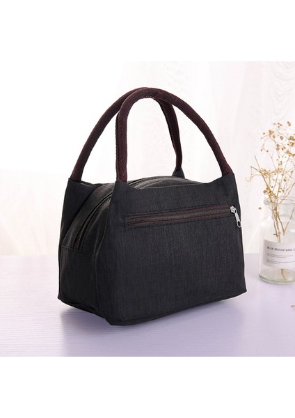 Siyah Stil Öğle Yemeği Çantası Kadın Erkek Soğutucu Çanta Termal Depolama Buz Paketi Tote Öğrenciler Bento Yetişkin Gıda Çanta Taşınabilir Yemek Kabı Çalışma (Yurt Dışından)