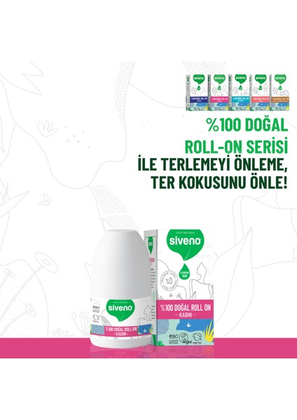 %100 Doğal Roll On Kadın Deodorant Bitkisel Leke Bırakmayan Vegan 50 ml X 2 Adet