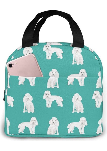 No.18 Stili Pembe Kaniş ve Yaylar Taşınabilir Yalıtımlı Öğle Yemeği Çantası Kadın Erkek Soğutucu Tote Kutusu Seyahat Çalışması Için (Yurt Dışından)