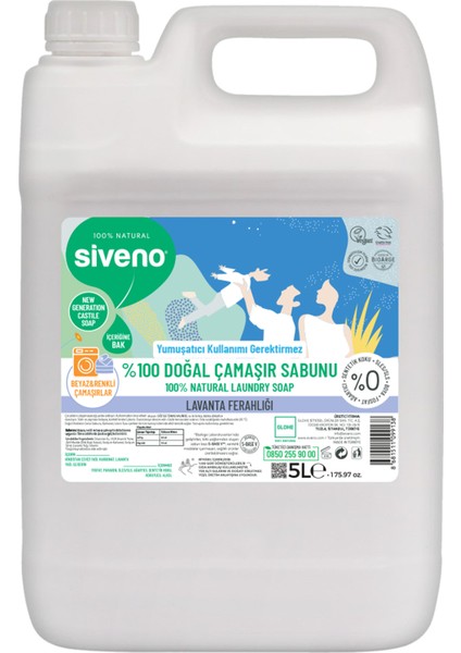 %100 Doğal Çamaşır Sabunu Bitkisel Deterjan Yumuşatıcı Gerektirmez Konsantre Vegan 5000 ml