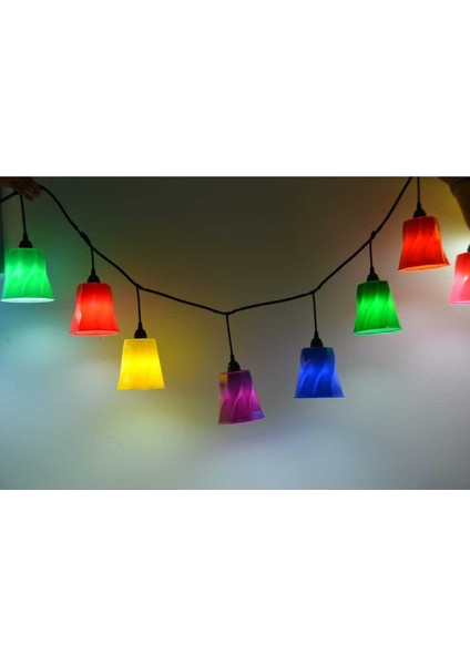 5 Watt Alaçatı Renkli Su Geçirmez Ağaç Feneri 5 Adet LUMENS0820205PC Çok Renkli Fener E27