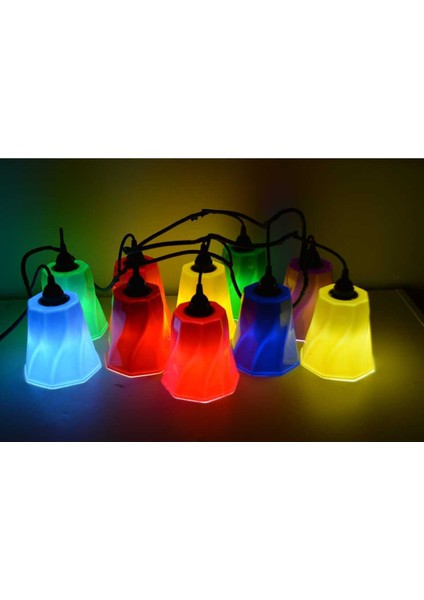 5 Watt Alaçatı Renkli Su Geçirmez Ağaç Feneri 5 Adet LUMENS0820205PC Çok Renkli Fener E27