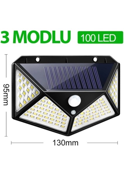 LED Güneş Enerjili Hareket Sensörlü IP65 Suya Dayanıklı 100 LED Lamba Güneş Enerji 0 - 250 Watt