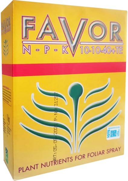 Favor Npk 10-10-40+Te Npk Harmanlanmış Yaprak Gübresi 1kg