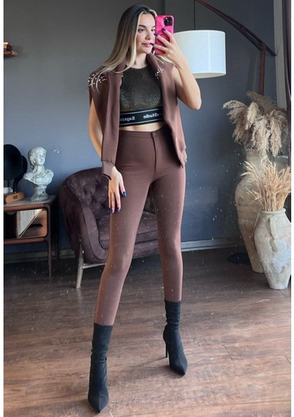 Kadın Yüksek Bel Cepli Pantolon fiyatları