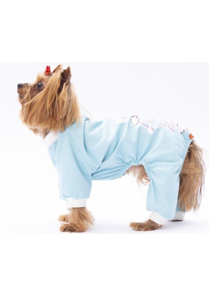 Bebe Mavi Giraffe Kedi Köpek Pijaması